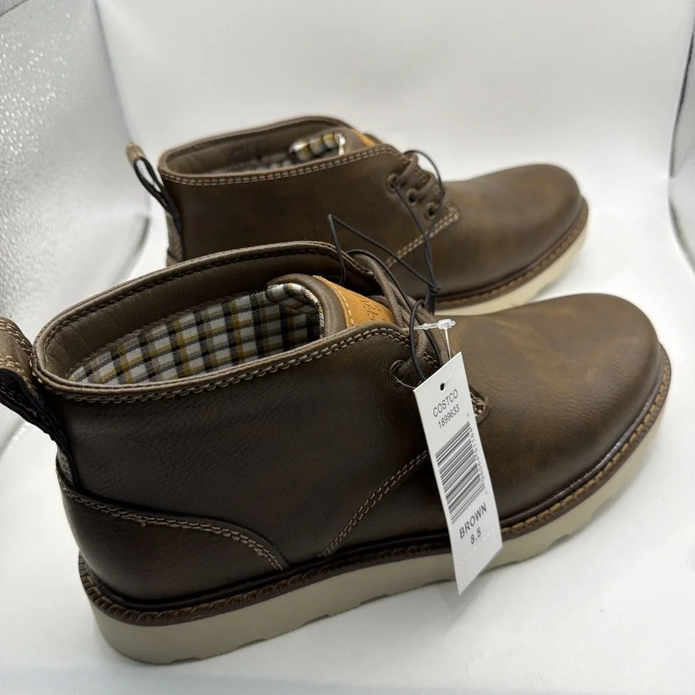 Buffalo David Bitton Metcalf Boots Men's Brown Lace Up Memory Foam Comfort - 8.5
